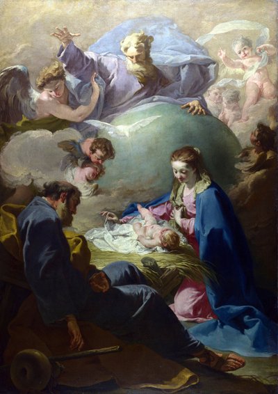 父なる神と聖霊とのキリスト降誕 作： Giambattista Pittoni